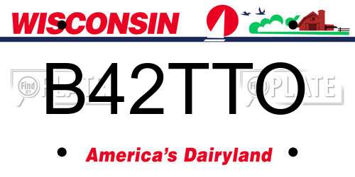 B42TTO Wisconsin License Plate