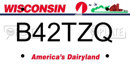 B42TZQ Wisconsin License Plate