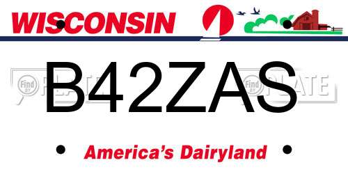 B42ZAS Wisconsin License Plate