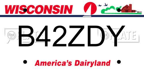 B42ZDY Wisconsin License Plate
