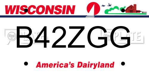 B42ZGG Wisconsin License Plate