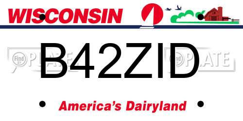 B42ZID Wisconsin License Plate