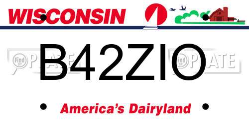 B42ZIO Wisconsin License Plate