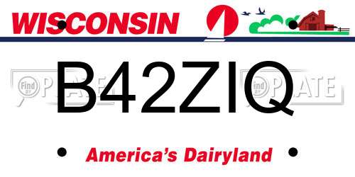 B42ZIQ Wisconsin License Plate