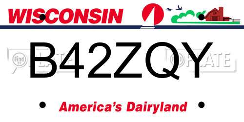 B42ZQY Wisconsin License Plate