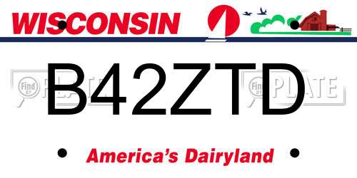B42ZTD Wisconsin License Plate