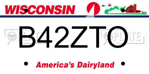 B42ZTO Wisconsin License Plate