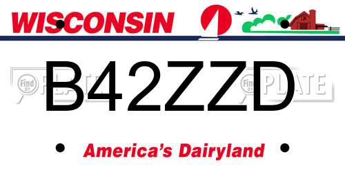 B42ZZD Wisconsin License Plate