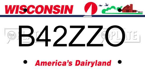 B42ZZO Wisconsin License Plate