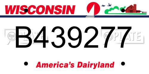 B439277 Wisconsin License Plate