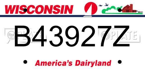B43927Z Wisconsin License Plate