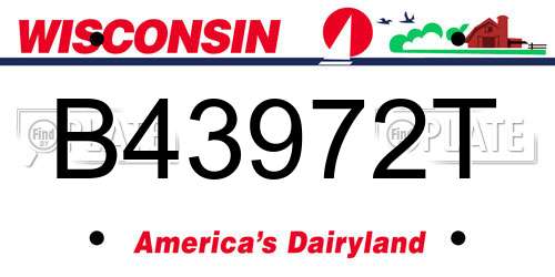 B43972T Wisconsin License Plate