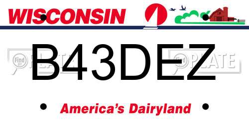 B43DEZ Wisconsin License Plate