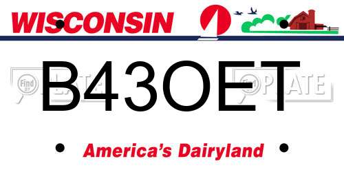 B43OET Wisconsin License Plate