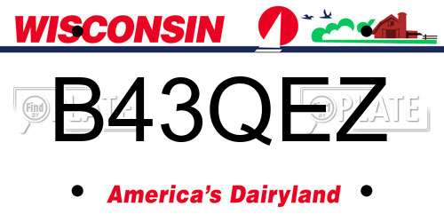 B43QEZ Wisconsin License Plate