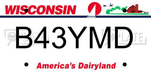 B43YMD Wisconsin License Plate