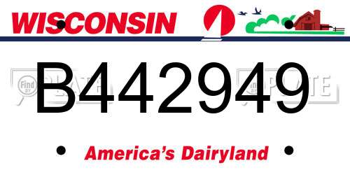 B442949 Wisconsin License Plate