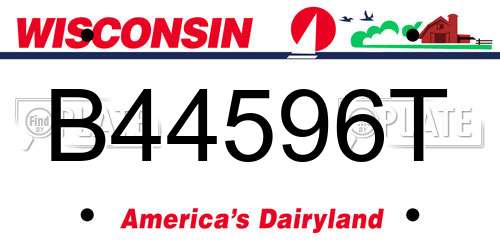 B44596T Wisconsin License Plate