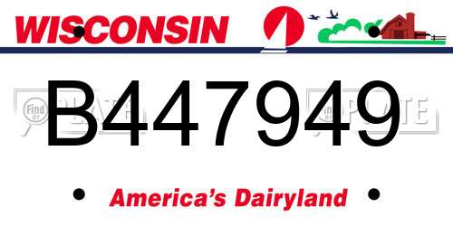 B447949 Wisconsin License Plate