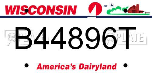 B44896T Wisconsin License Plate