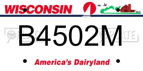 B4502M Wisconsin License Plate