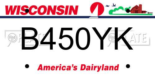B450YK Wisconsin License Plate