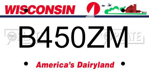 B450ZM Wisconsin License Plate