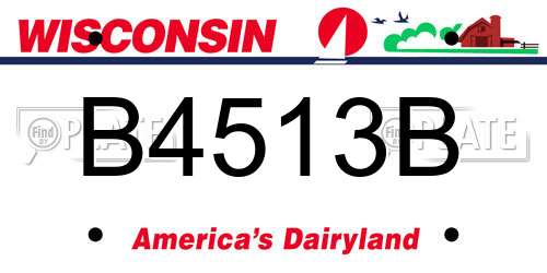 B4513B Wisconsin License Plate