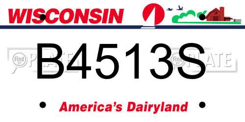 B4513S Wisconsin License Plate