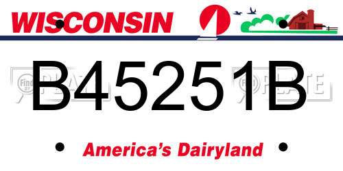 B45251B Wisconsin License Plate