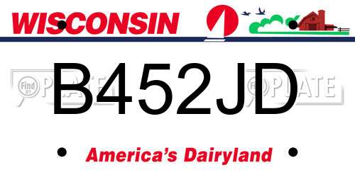 B452JD Wisconsin License Plate