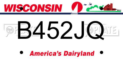 B452JQ Wisconsin License Plate
