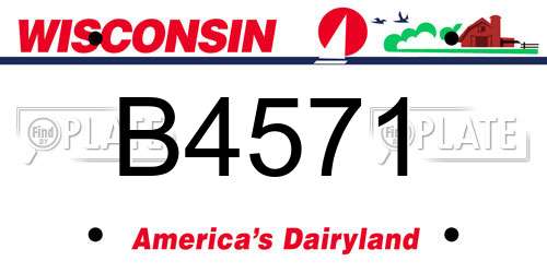 B4571 Wisconsin License Plate