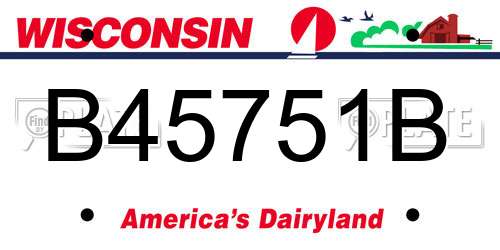 B45751B Wisconsin License Plate