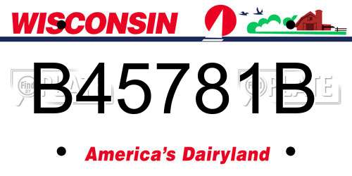 B45781B Wisconsin License Plate