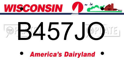 B457JO Wisconsin License Plate