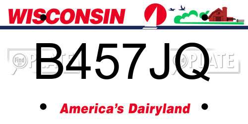 B457JQ Wisconsin License Plate