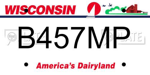 B457MP Wisconsin License Plate