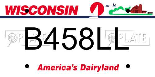 B458LL Wisconsin License Plate