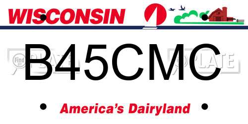 B45CMC Wisconsin License Plate