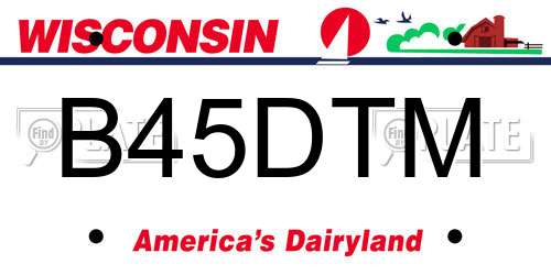 B45DTM Wisconsin License Plate