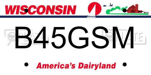 B45GSM Wisconsin License Plate