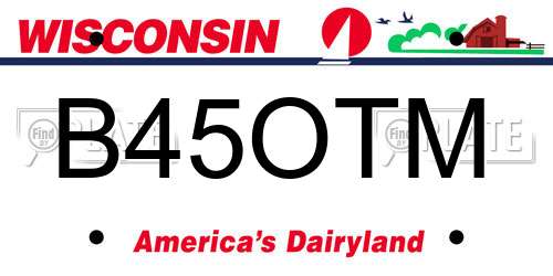 B45OTM Wisconsin License Plate
