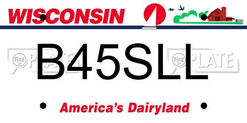 B45SLL Wisconsin License Plate