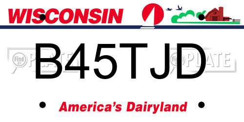 B45TJD Wisconsin License Plate