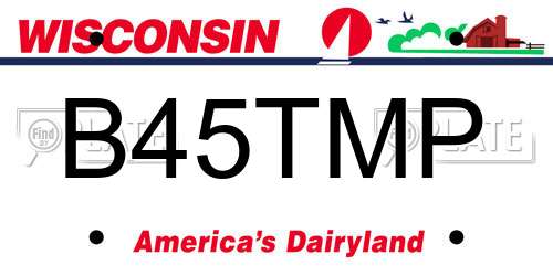 B45TMP Wisconsin License Plate
