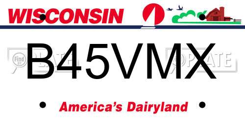B45VMX Wisconsin License Plate