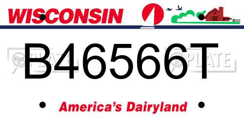 B46566T Wisconsin License Plate