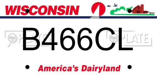 B466CL Wisconsin License Plate