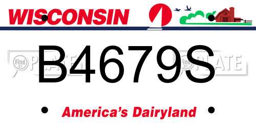 B4679S Wisconsin License Plate